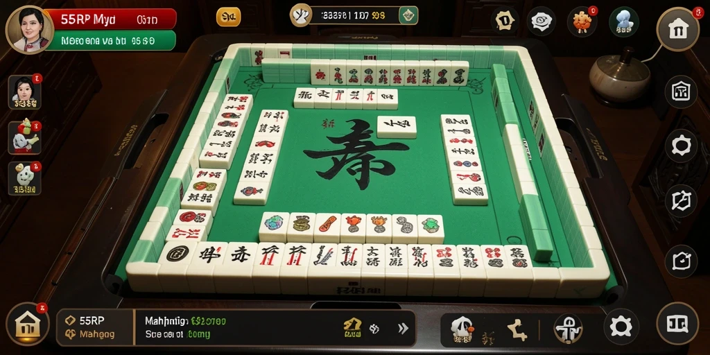 Tampilan gameplay Mahjong di 55RP yang menarik dan menantang.