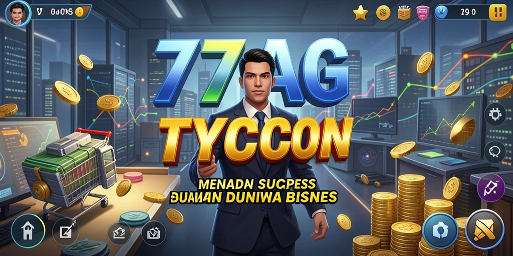 Tampilan gameplay <strong>77AG</strong> yang menampilkan keseruan membangun bisnis.