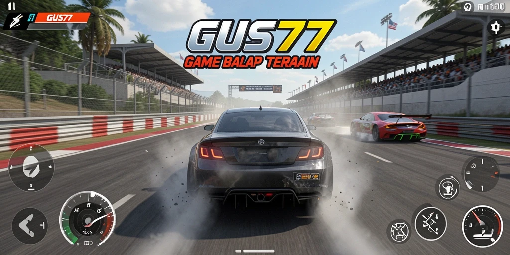 Tampilan gameplay balapan GUS77 yang seru dan kompetitif.