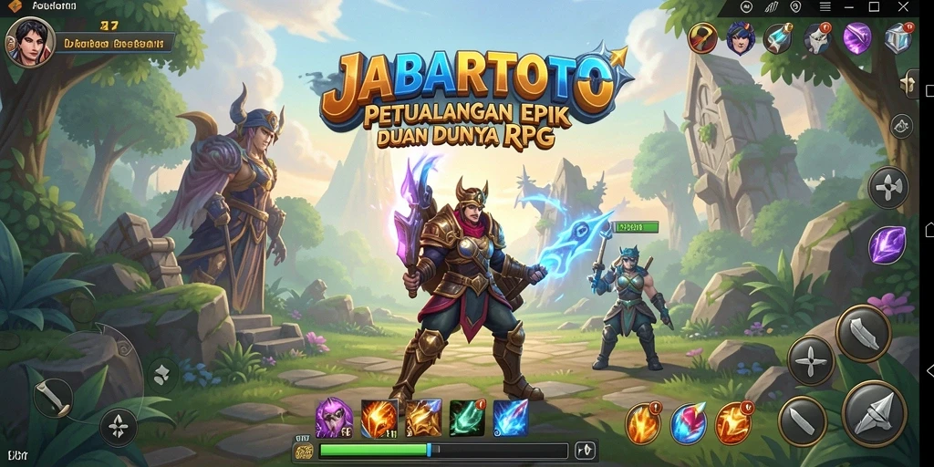 Tampilan gameplay JABARTOTO yang menampilkan pertarungan seru dalam dunia RPG.
