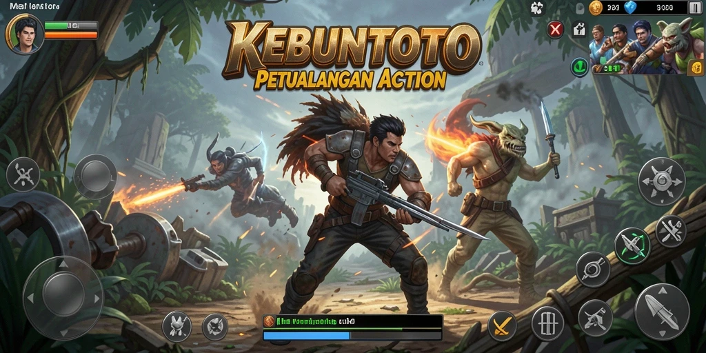 Screenshot gameplay KEBUNTOTO menampilkan aksi seru dan karakter yang dinamis.