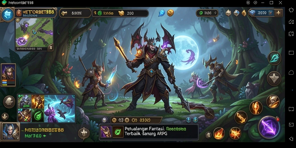 Tampilan gameplay seru dalam METEORBET88 yang menampilkan pertarungan epik.
