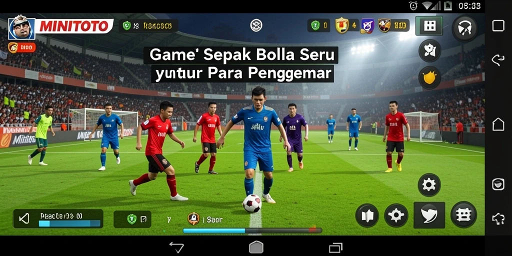 Tampilan gameplay seru dalam permainan sepak bola MINITOTO.