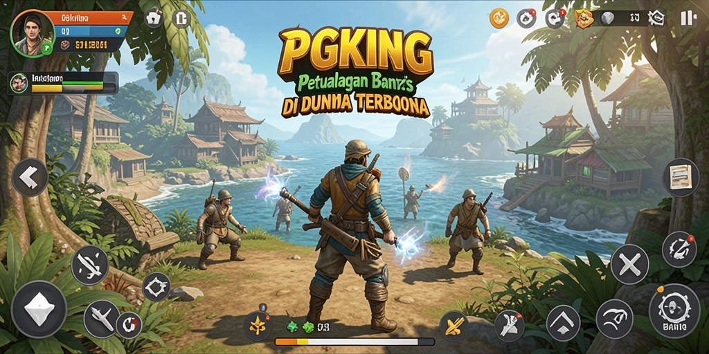 Screenshot PGKING menampilkan petualangan seru di dunia terbuka.