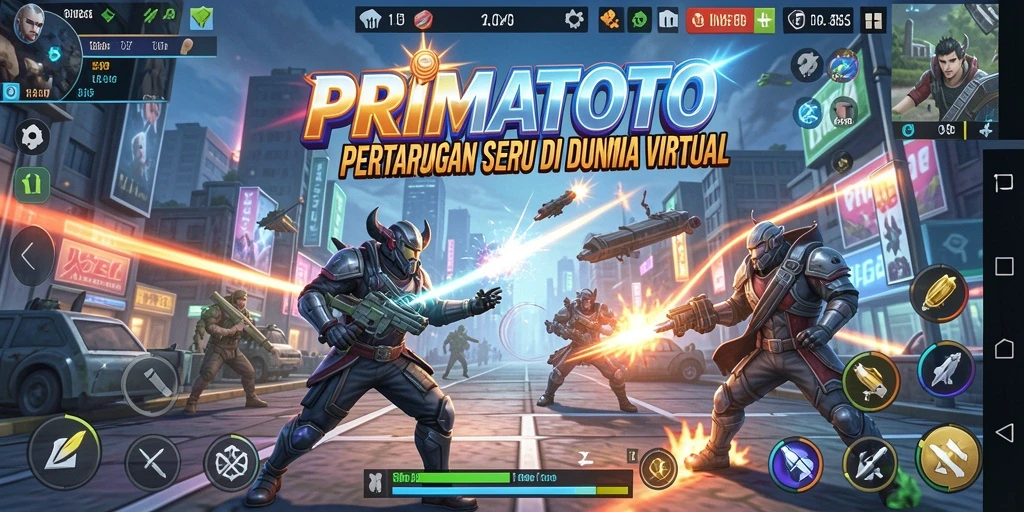 Gameplay PRIMATOTO yang menegangkan dalam pertarungan seru.