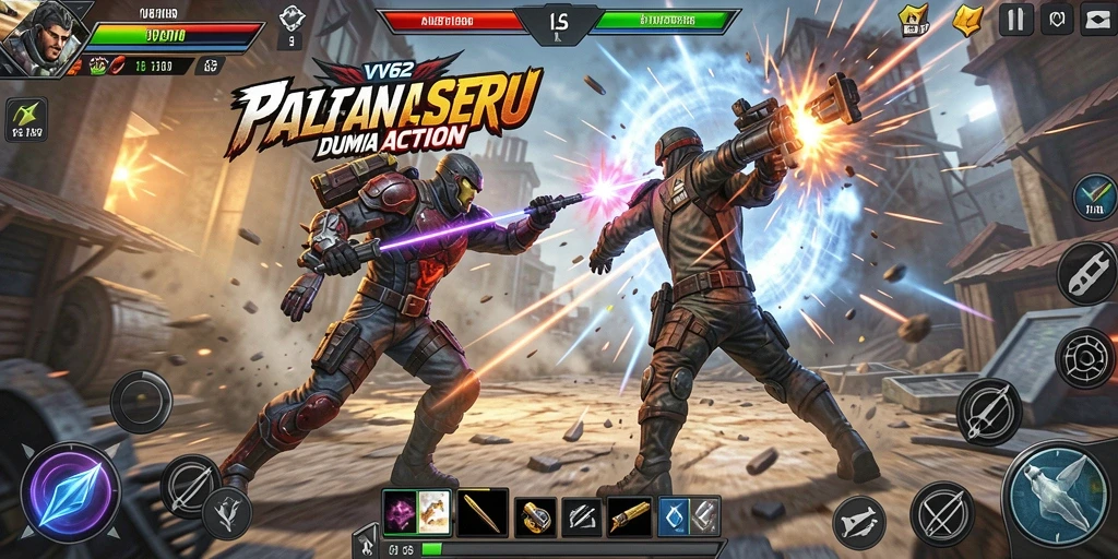 Tampilan gameplay Action yang mendebarkan dalam VV62.